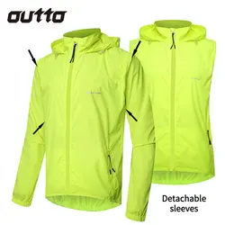 Outdoor Cycling Jacket Men Women Windproof Waterproof Removable Long Sleeves Vest Coat Quick Dry Breathable Hooded Sport Jackets