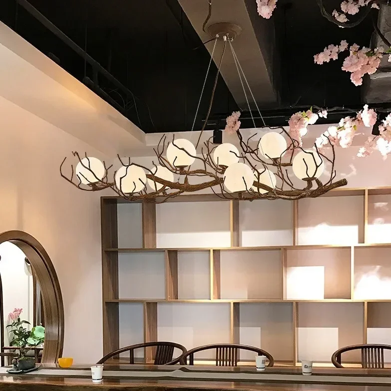 Retro simulation chandelier personalized wabi-sabi style inn restaurant B&B tea room hot pot shop decorative lighting fixtures