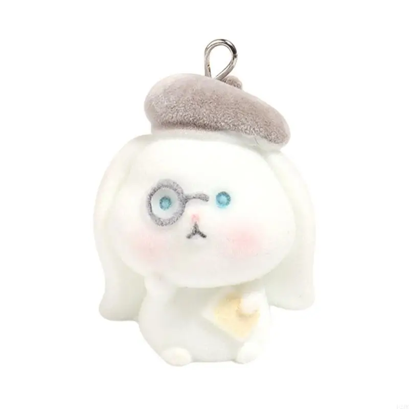 

Handmade Resin Rabbits Pendant with Elegant Designs Necklace Keychain Decoration