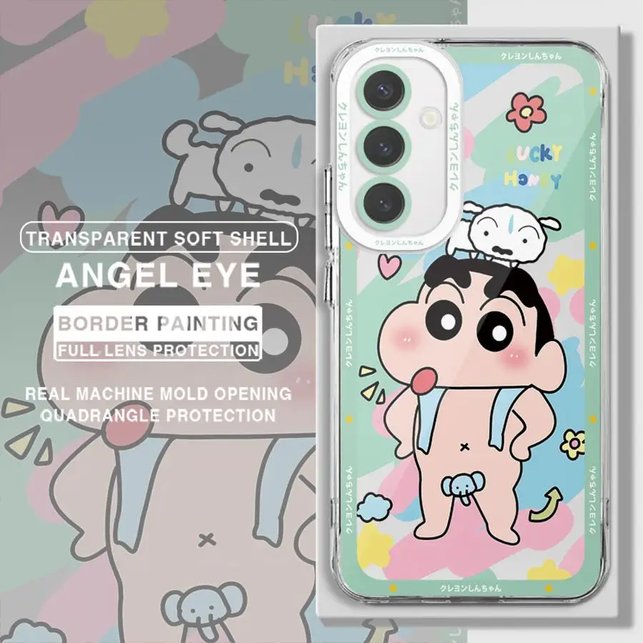 Japan C-Crayon Anime ShinchanS Phone Case for Samsung Galaxy A35 A55A53 A54 A73 A34 A33 A25 A24 A13 A14 A15 5G Clear Soft Shell