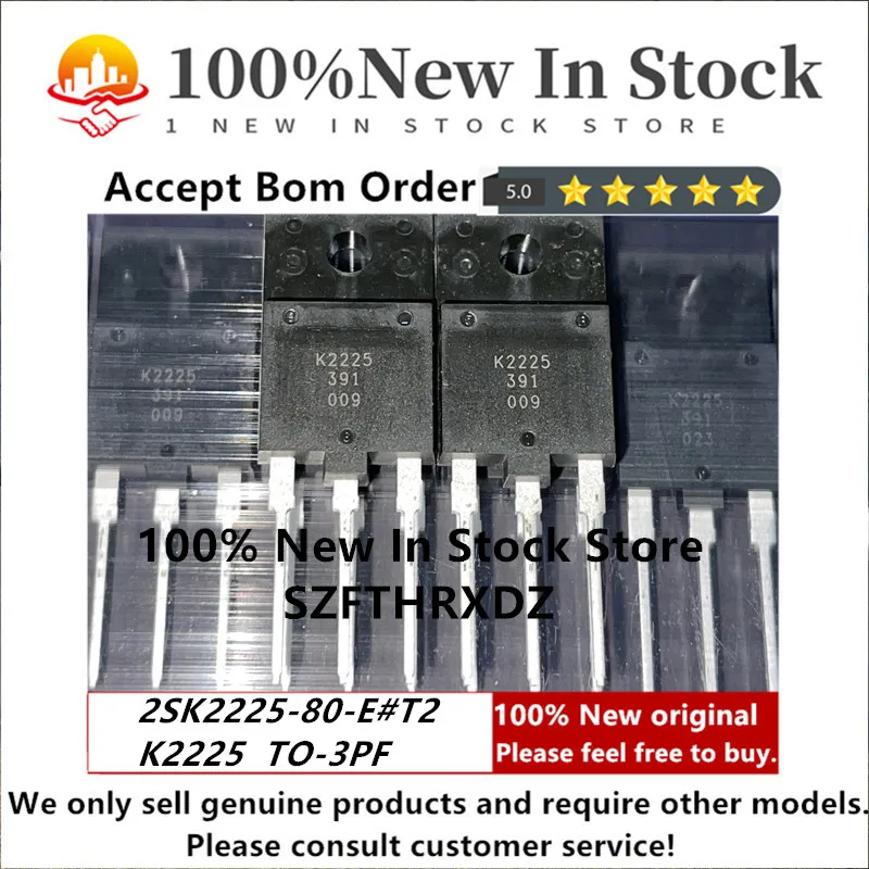 100% NEW ORIGINAL 2SK2225-80-E#T2 TO-3PF K2225 TO3PF Trans MOSFET N-CH 1500V 2A 3-Pin