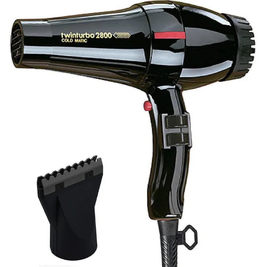 

Turbo Power Twin Turbo 2800 Black Hair Dryer + Hot Blow Attachment Bundle Fast Drying Salon-Quality Styling Tool Set for Smooth