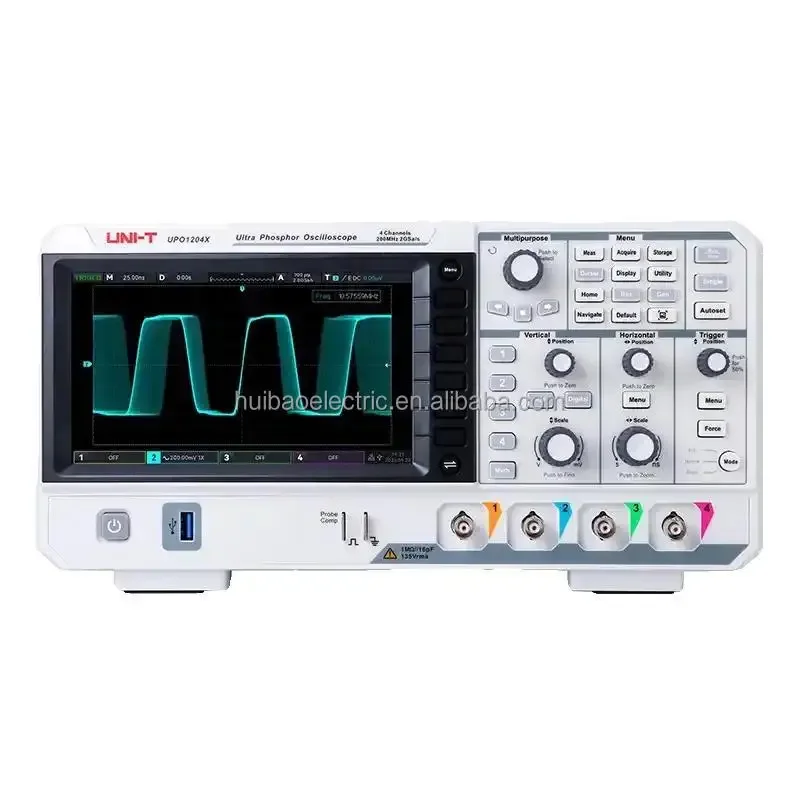 

Original UPO1204X Digital Oscilloscope 100MHz 4 Channels 2GSa/s with 7 inch TFT LCD Storage Oscilloscope