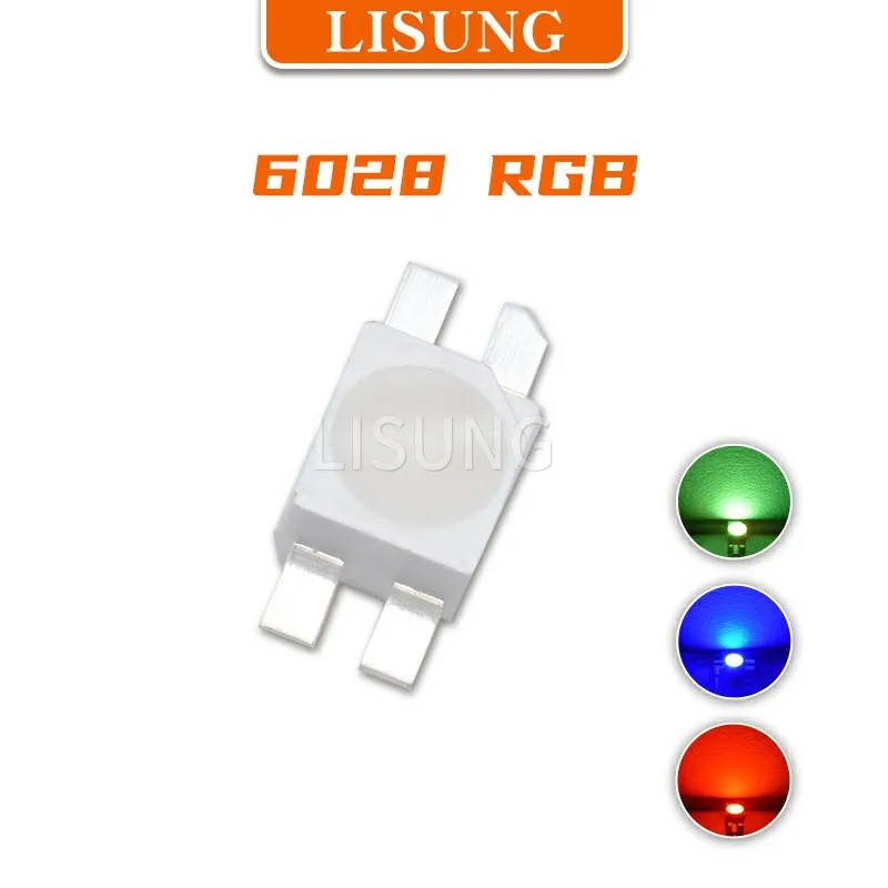 100 sztuk/worek SMD 6028 RGB LED Smt 3528 LED Counterpost dioda LED Chip oświetlenia koraliki RGB klawiatura mechaniczna koraliki do lampy