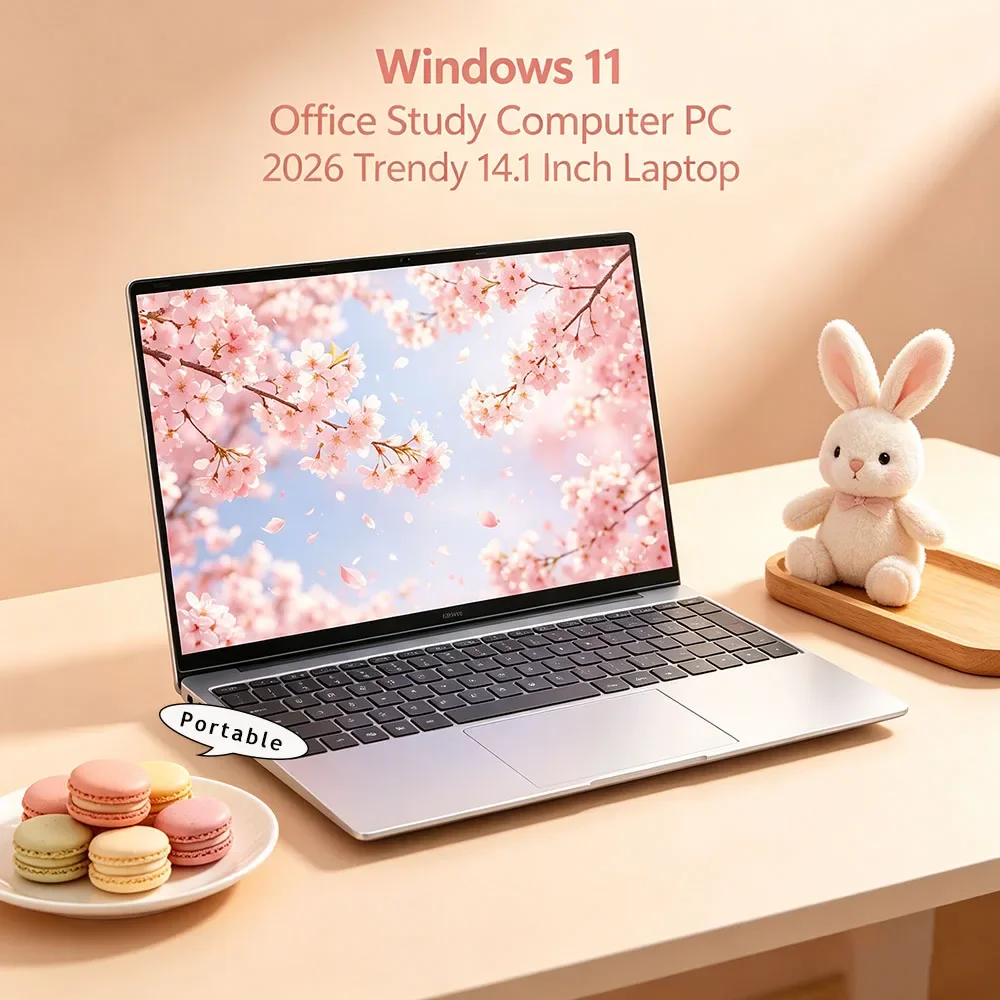 

Delicate 14.1" Ultra-clear IPS Notebook N95 120Hz 7500mAh 32GB/2TB SSD Fingerprint & Backlit Keyboard