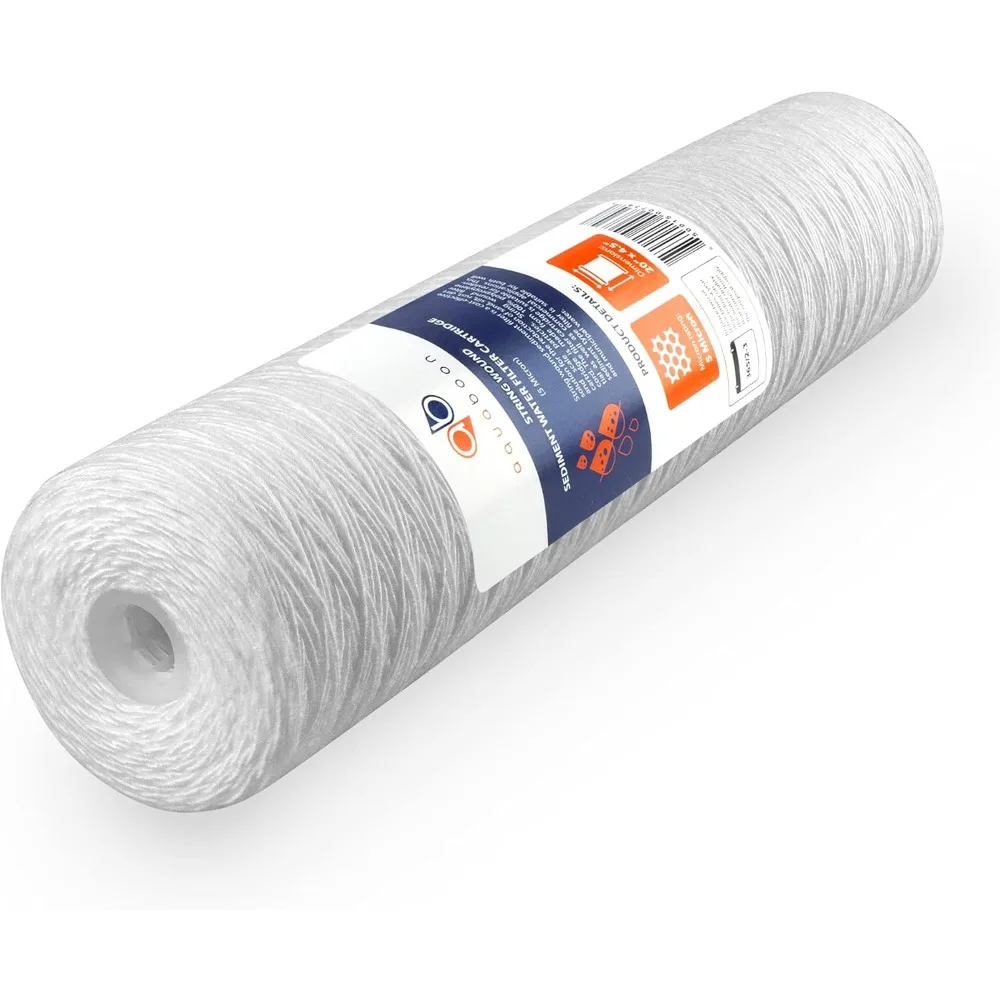 5ミクロン 20 x 4.5 全館用ストリング巻き水フィルター交換カートリッジ（井戸水ろ過用、WP5BB20Pと互換性あり）