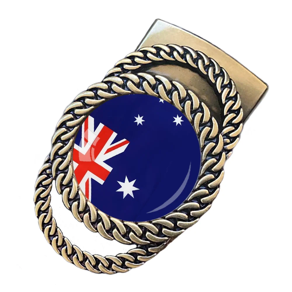 Australian flag pattern automatic ratchet buckle stylish personalized waist accessory best gift for patriots