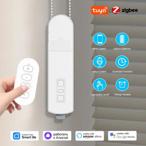Zigbee Smart Electric Motorized Chain Roller Shutter Blinds Motor Tuya Smart Home Automation Work For Alexa Google Home Alice