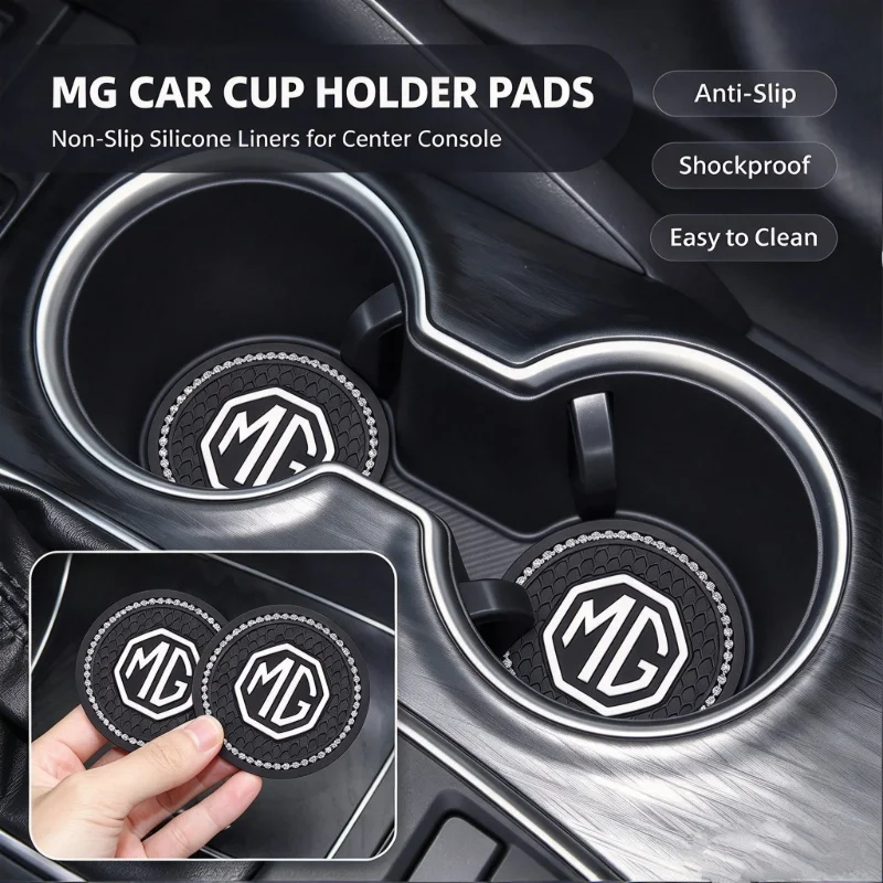 Car Cup Holder Coaster Shock Absorbent Pad Scratch Resistant Insert For MG ZS MG4 EV HS MG3 MG5 EV Marvel R MG ONE MG6
