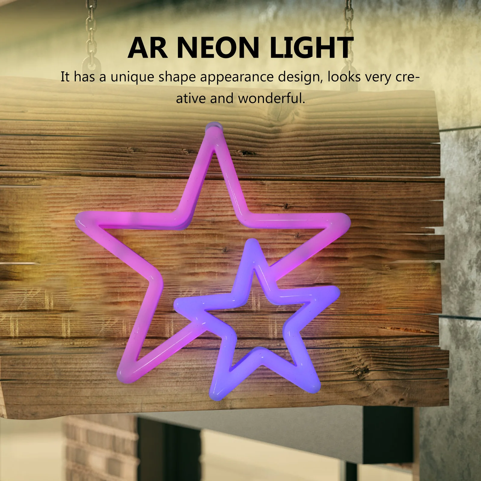 Stella Luce notturna Lampada al neon a LED Arredamento creativo della stanza Camera da letto Parete Finestra Luce d'atmosfera alimentata tramite USB Illuminazione di scene estetiche