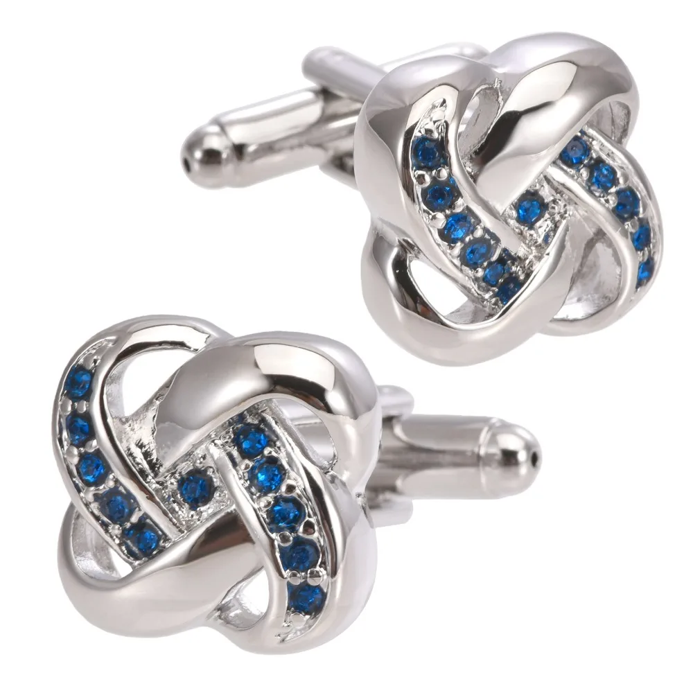 Gilded Twisted Fried Dough Twists Rhinestone Cufflink Floral Modeling Men's and Women's French Shirt Sleeve Nail Accessories