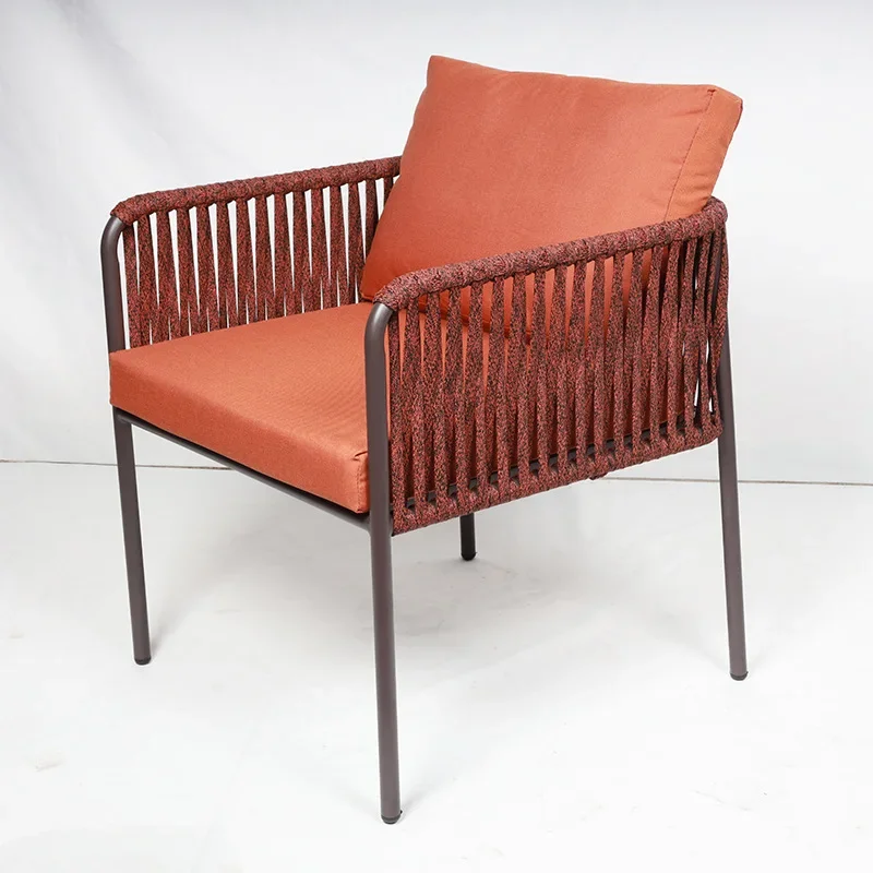Aluminum alloy with armrests to negotiate coffee chair, outdoor external swing rattan chair