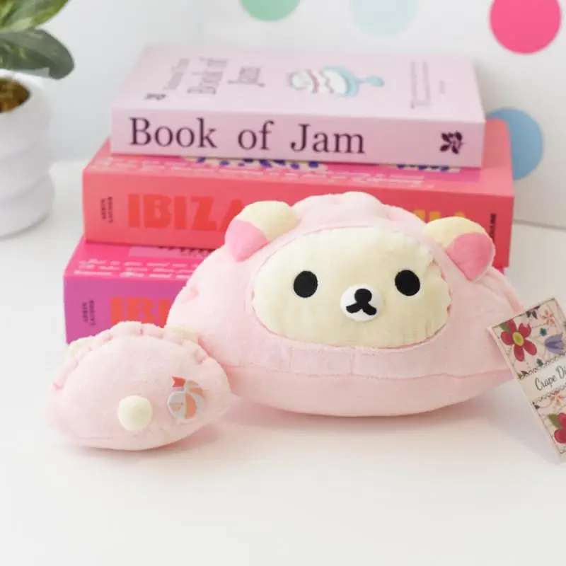 Kawaii Rilakkuma portachiavi peluche ciondolo rosa orsetto gnocco stile cartone animato serie di verdure giocattoli regalo per ragazze