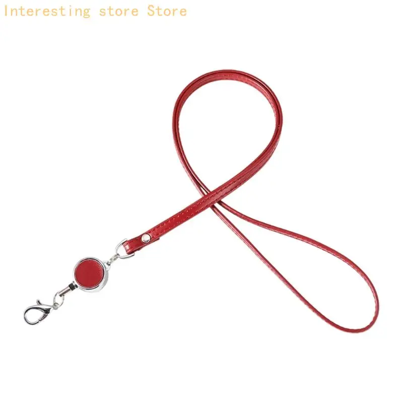 Retractable Keychain Lanyard 52CM Neck Cord With Round Pull Unit for Office 55KC