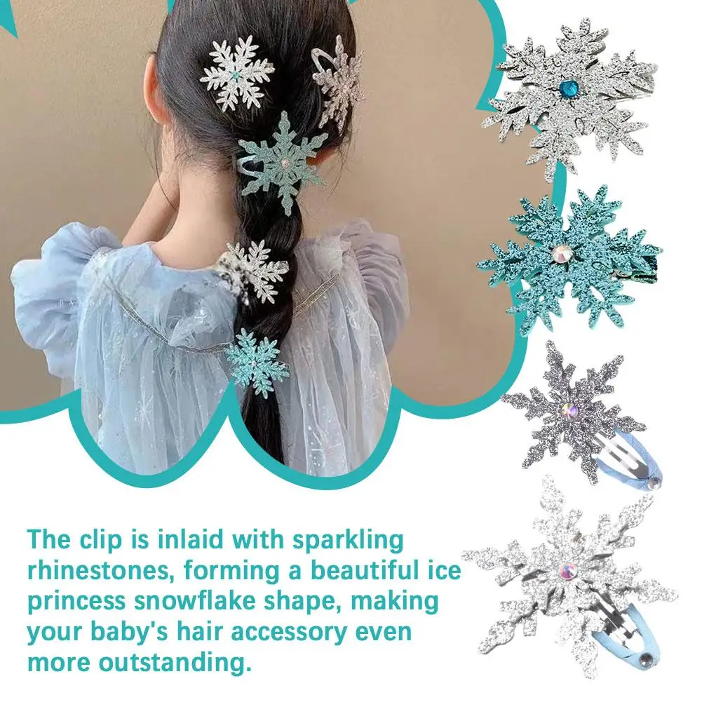 Princess Snowflake Girls Lovely Hairpins Children Headwear Hair 2024 Clips Accessories Hairgrip Hair New Barrettes U1l8