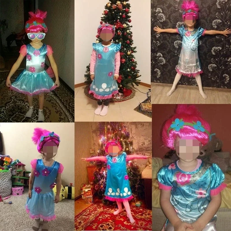 New Baby Wig dress Summer Costumes For Girls Halloween Christmas Wedding dresses  clothes Children Vaiana Party vestidos