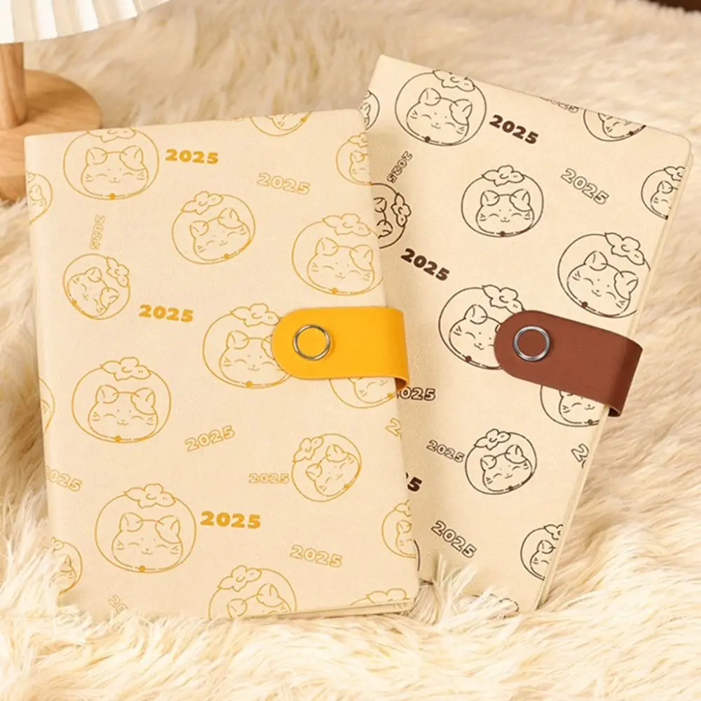 A5 Блокнот-планировщик на 2025 год, кошка, 128 страниц, журнал на 2025 год, портативный креативный блокнот на 365 дней, повышающая продуктивность
