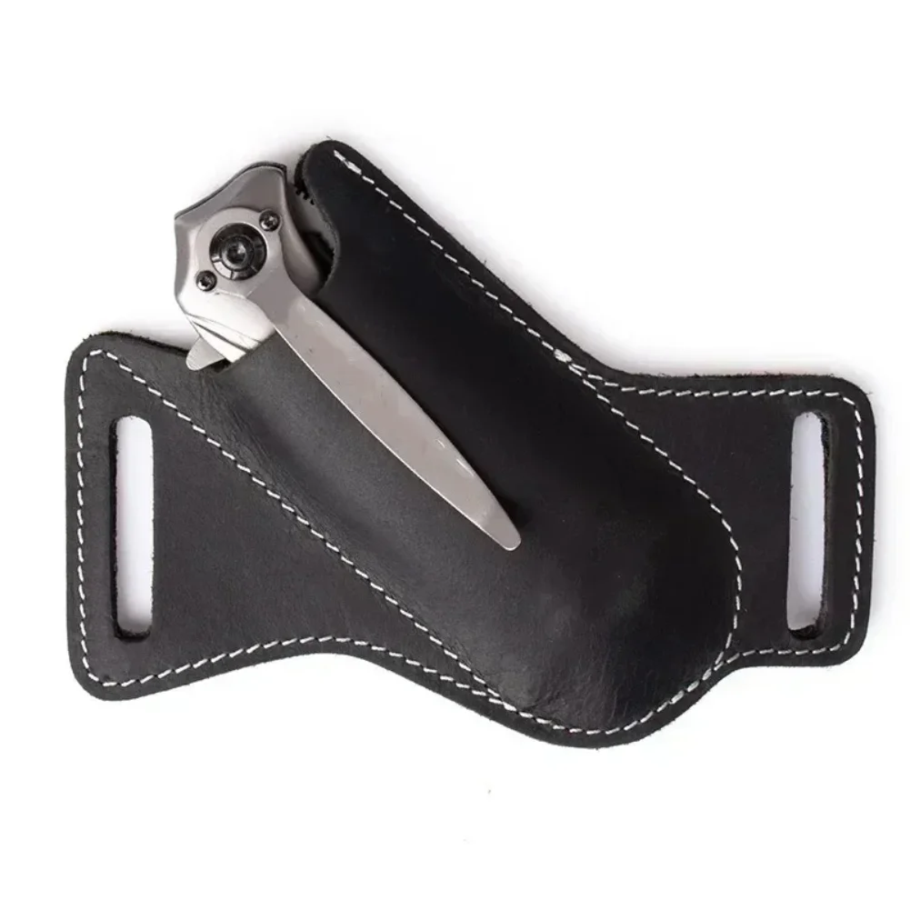 Holster Outdoor Equipment Leather Sheath Holder Camp Outdoor Carry Straight Knife Tool Belt Loop Case Flashlight Case