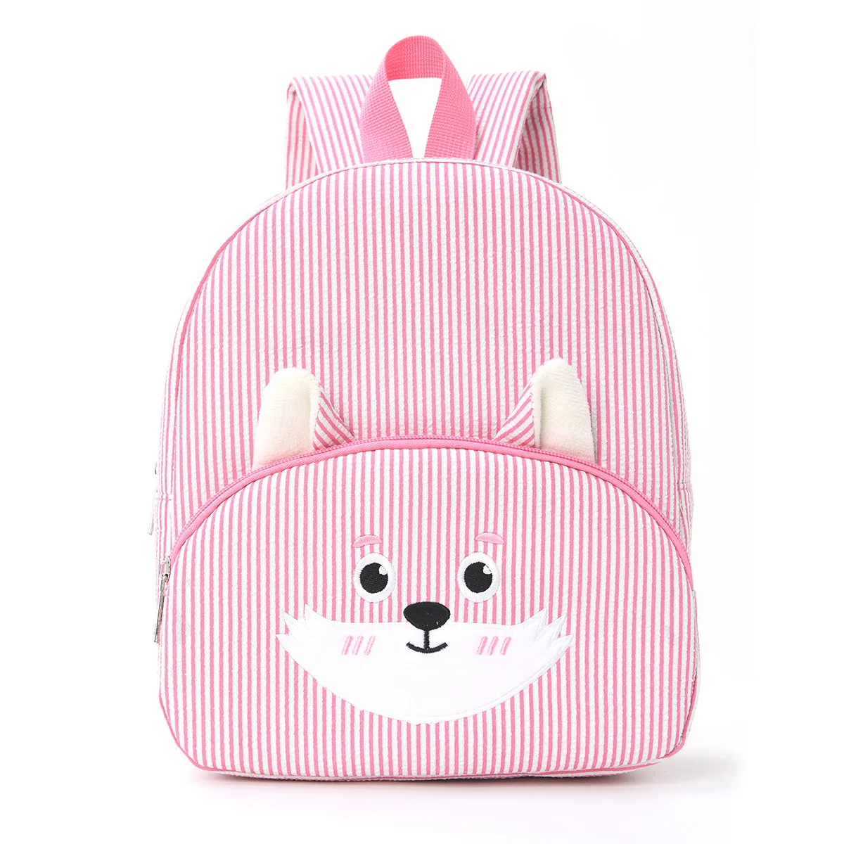 Corduroy Striped Backpack Student Casual Cartoon School Bag Large Capacity Cute Bear Backpack Plush Bag for Travel