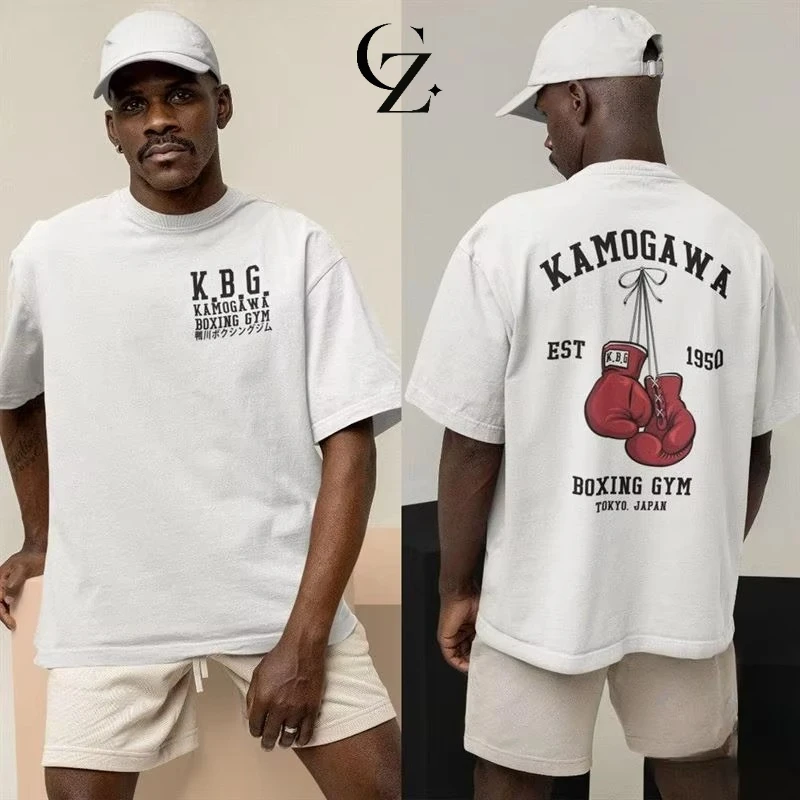 Camiseta Deportiva Vintage de Algodón Puro con Estampado de Hajime No Ippo para Hombre y Mujer, Camiseta Divertida de Manga con Estampado de Boxeo Kamagowa