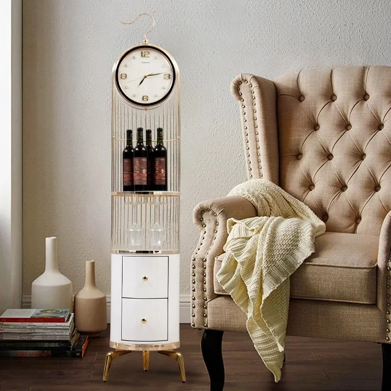 J Living Room Home Fashion Modern Light Luxury Corner Cabinet Station Vertical Luxury Decorative Ornament Clock