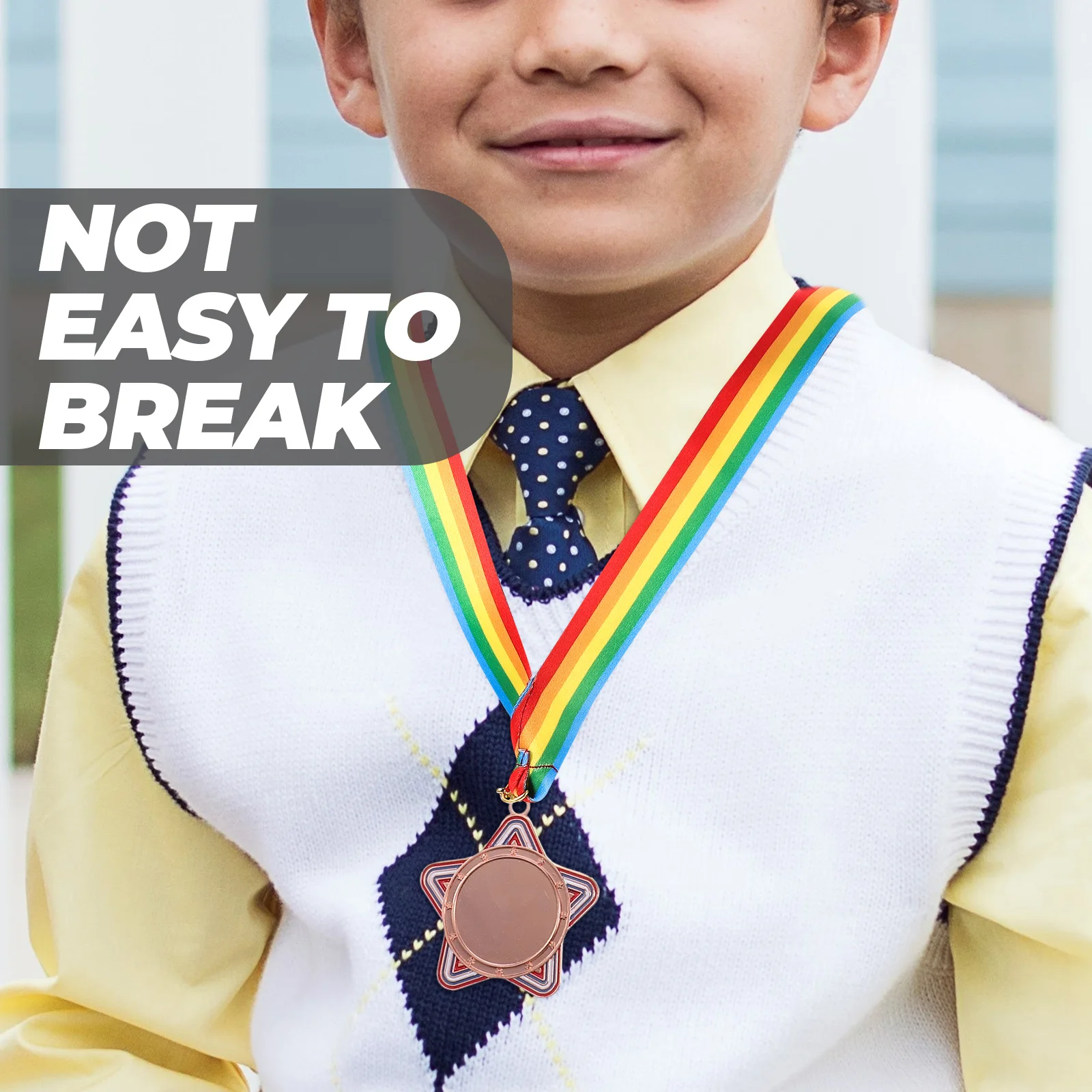 

3pcs Medals Award Trophies Lanyards Gold Game Kids Gold Medals Decor School Events Gifts