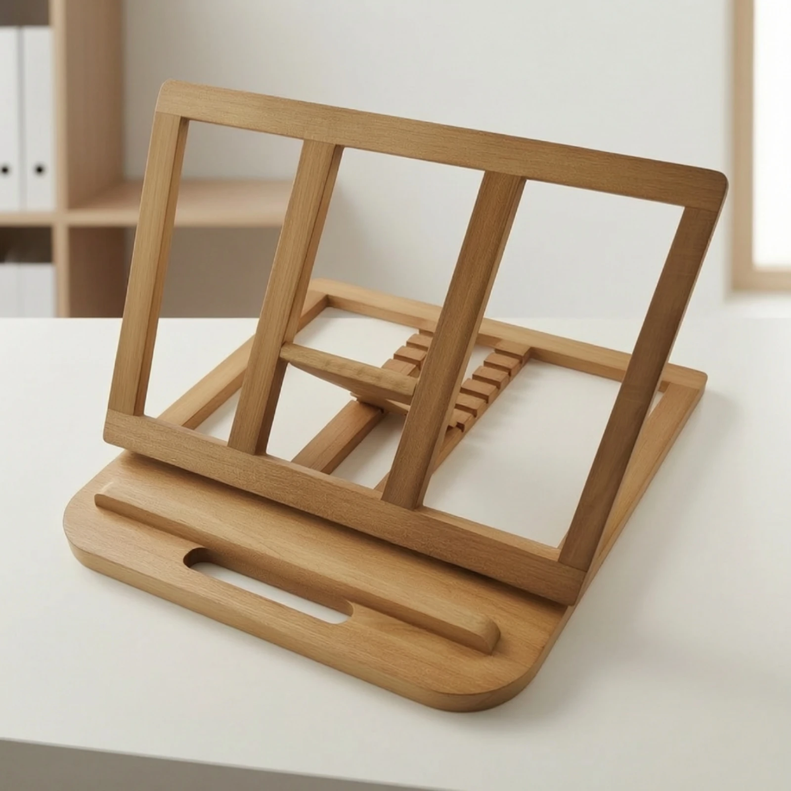 Adjustable Folding Desktop Stand Ergonomic Desktop Book Holder with Ledge Foldable Reading Stand Portable Laptop Riser Compact