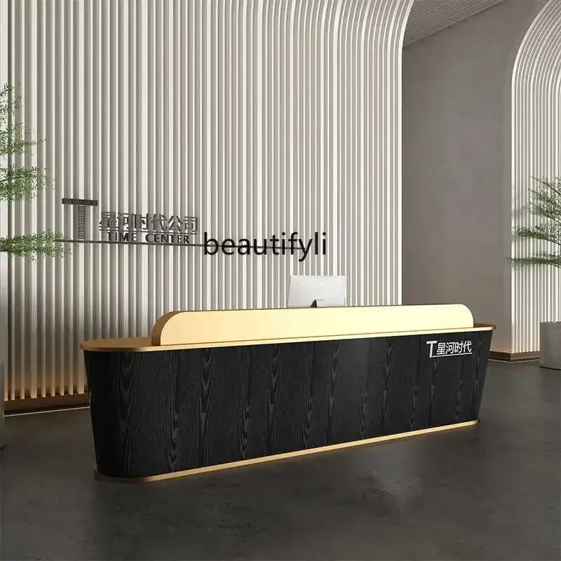 

53Company hotel lobby reception desk simple modern bar cabinet beauty salon gym paint checkout page