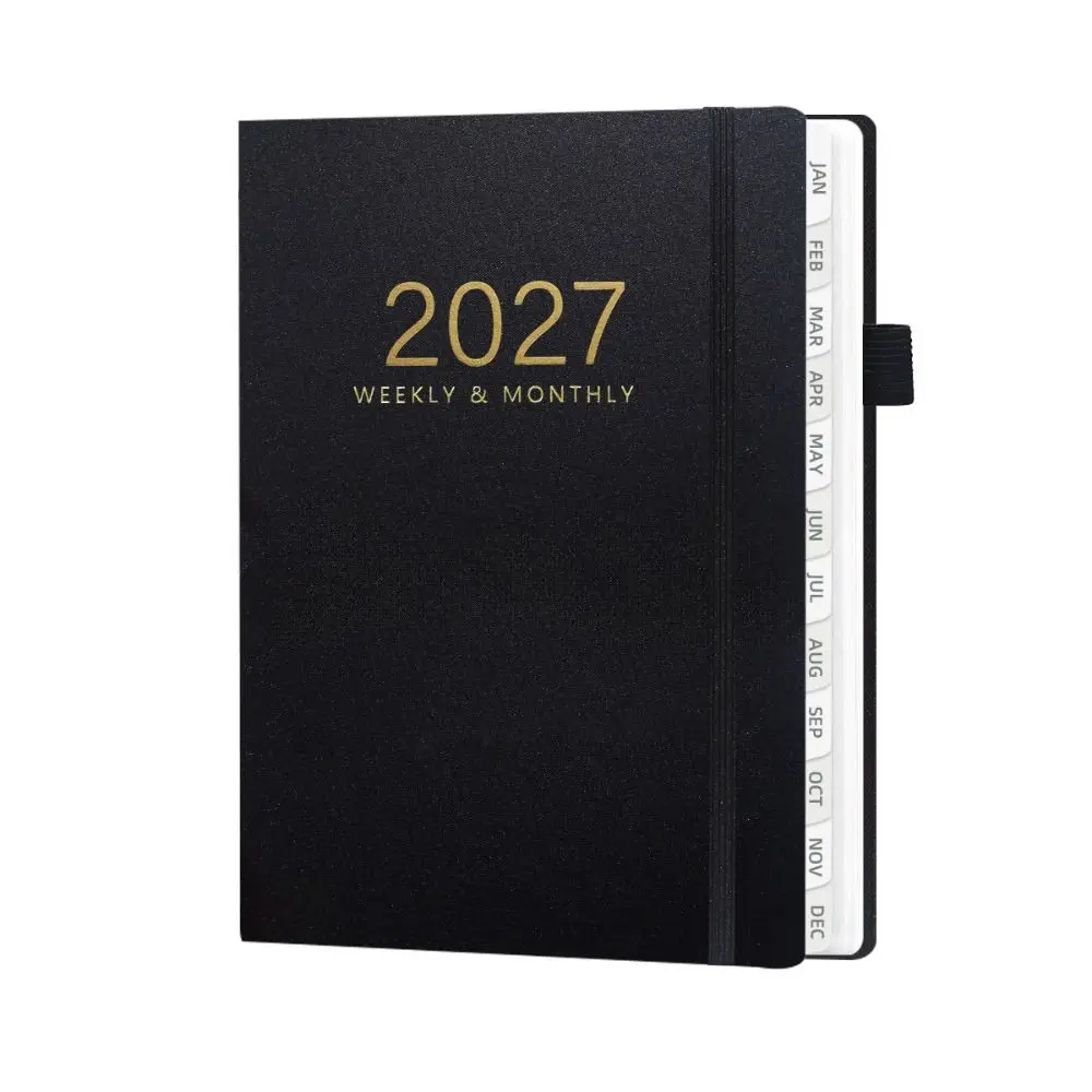 Portable A5 2027 Schedule Book Planner Reminder To Do List Daily Planner Book Textured PU Planner Notebook Gift Giving