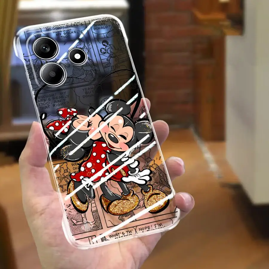 Disney Mickey Minnie Mouse for Xiaomi Redmi Note 10 Pro 13 12 Pro 14 Pro+ 5G Phone Case Transparent Clear Hard Cover