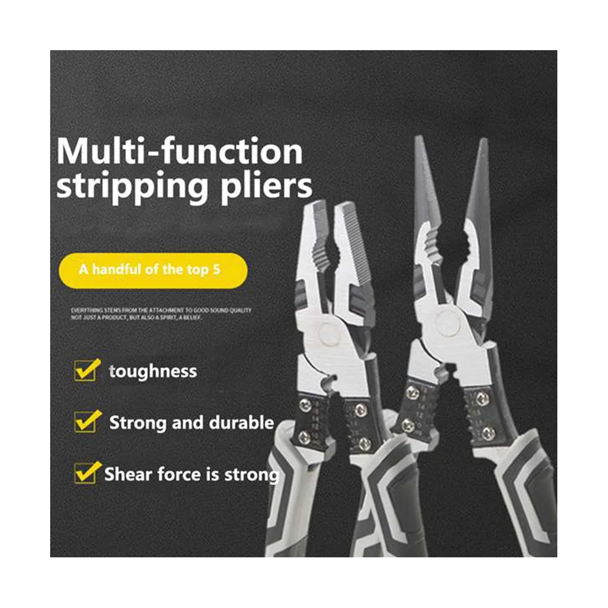 

Sturdy Multifunctional Wire Pliers Manual Pliers Electrician Needle-Nose Pliers Industrial-Grade Pointed Wire Stripper Tool