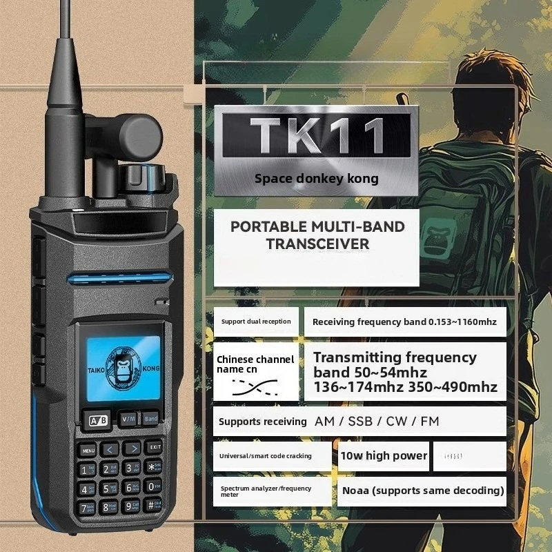 For Quansheng Walkie Talkie for Taiko Kong TK11 for Magic Voice TK11(8) 10W Wireless Frequency AM FM CB Ham Two Way Radio
