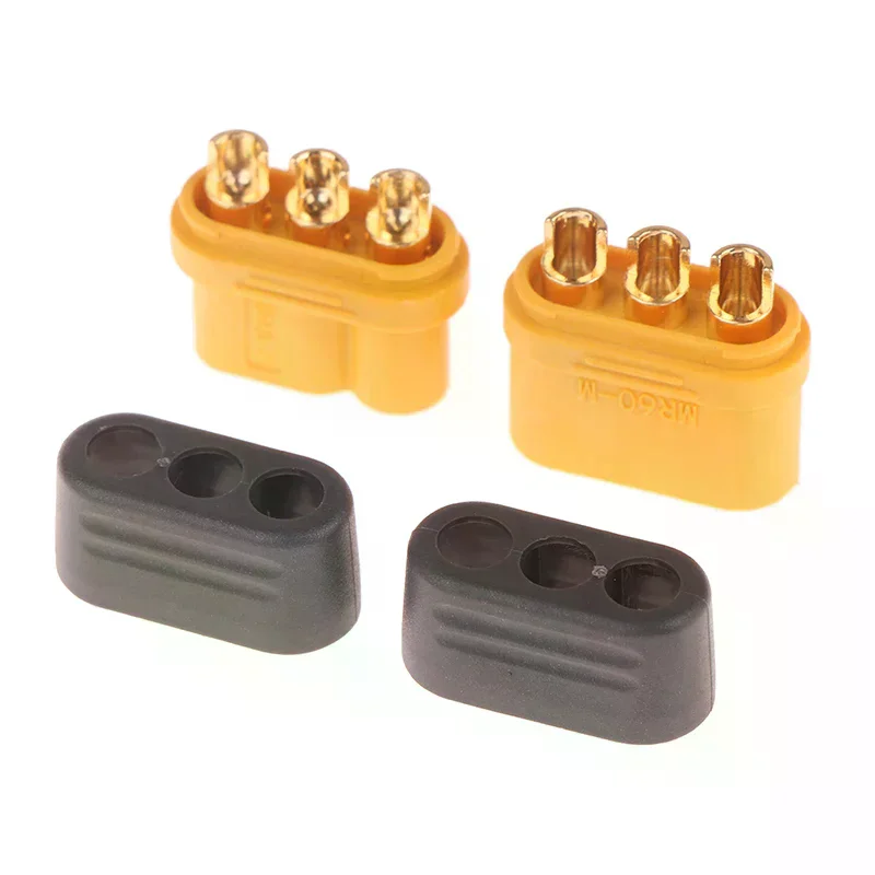 1pair Mr60 3.5mm 3 Model Amass Plug Core Connector T Interface Sheathed With Protector Cover for Rc