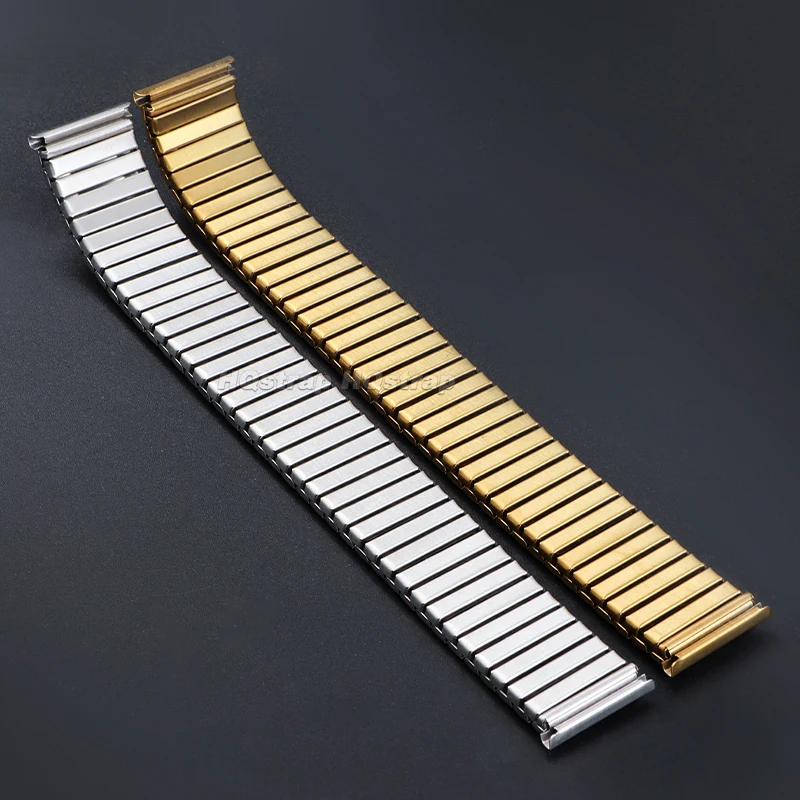 12mm 14mm 16mm 18mm 20mm 금속 탄성 스트랩 스테인레스 스틸 스트레치 확장 밴드 범용 교체 팔찌 액세서리