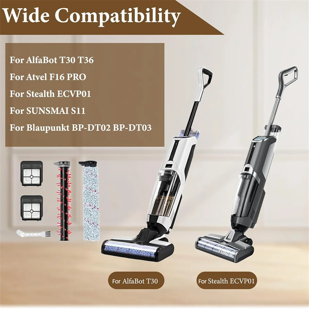 A92G แปรงลูกกลิ้งและชุดกรองสําหรับ Stealth ECVP01 สําหรับ T30/ T36 สําหรับ SUNSMAI S11/ B61-B เครื่องดูดฝุ่นไร้สายอะไหล่