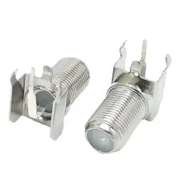 20 stuks 3-pins F vrouwelijke coaxiale connector haakse F-type paneelmontage socket voor DVB satellietontvanger