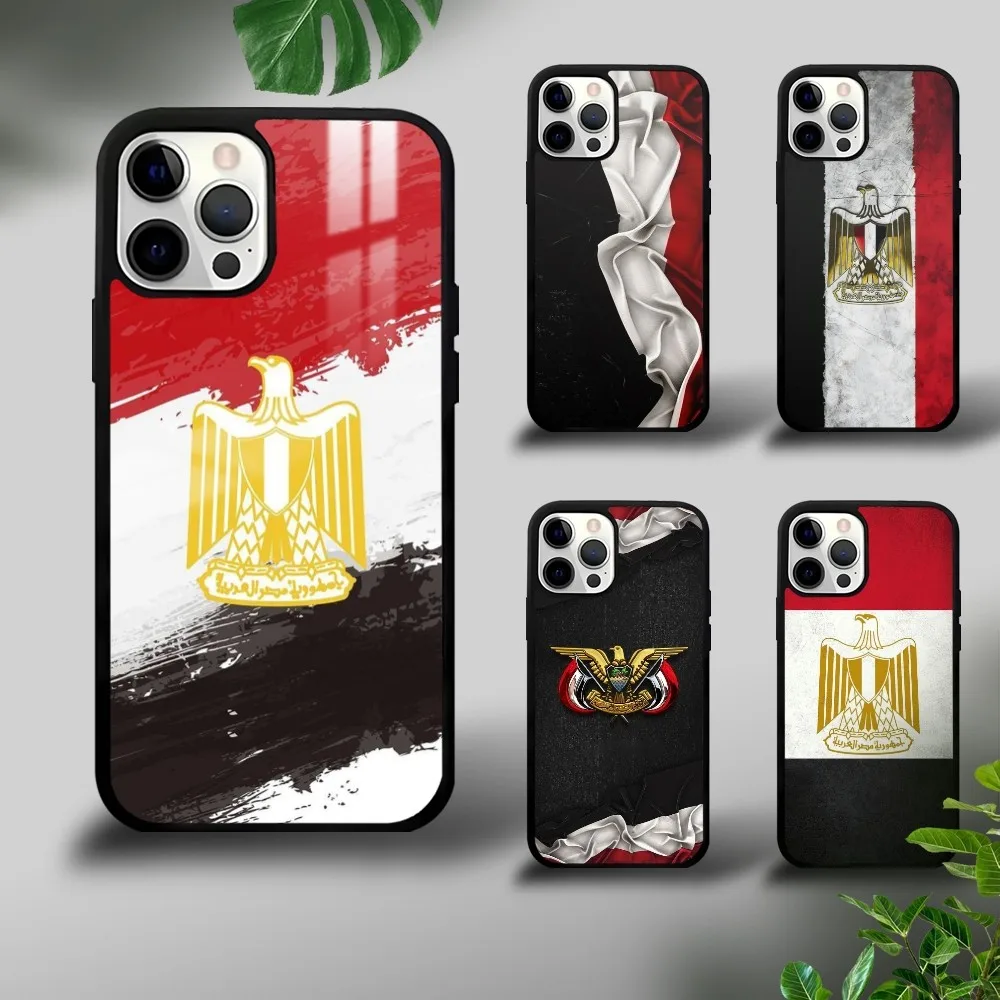 E-Egypt flag Phone Case For iPhone 16 15 14 13 12 11 Pro Xs Max Mini Plus Celulares Hard Funda