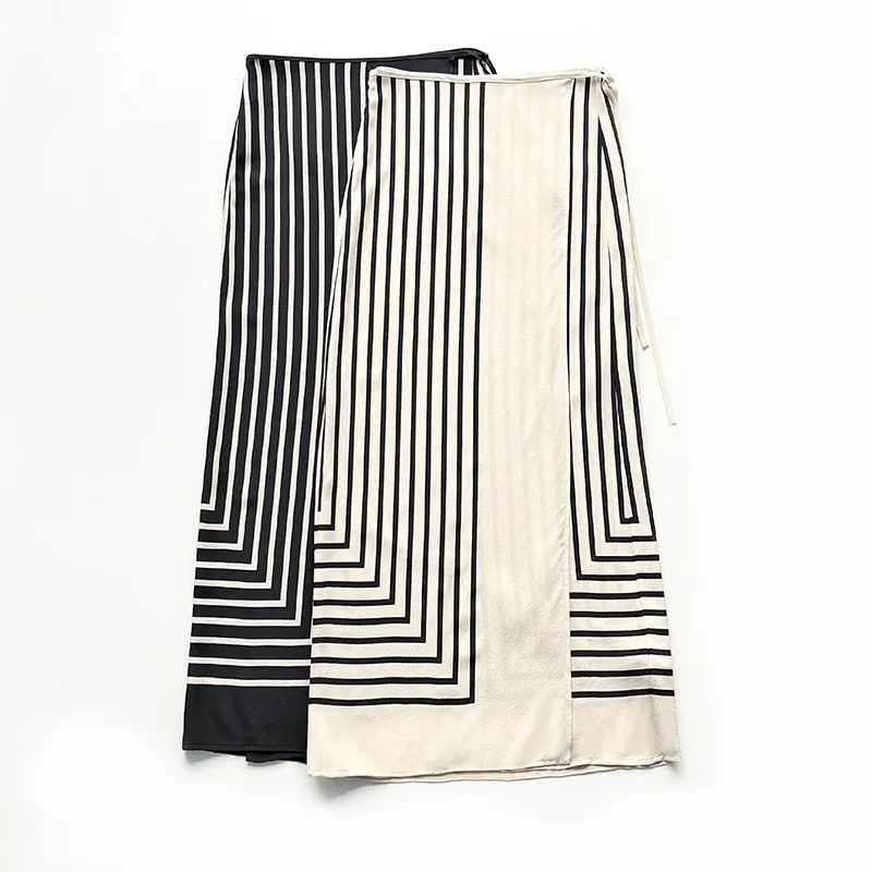 

Withered High Waisted Geometric Printed Lace Up One-piece Silk Wrapped Skirt With A Cold And Cool Style Skirt Woman Clothing