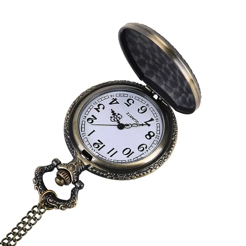 

8152 Classical Court Chinese style dragon totem flying dragon spit beads vintage engraving silk flower quartz large pocket watch