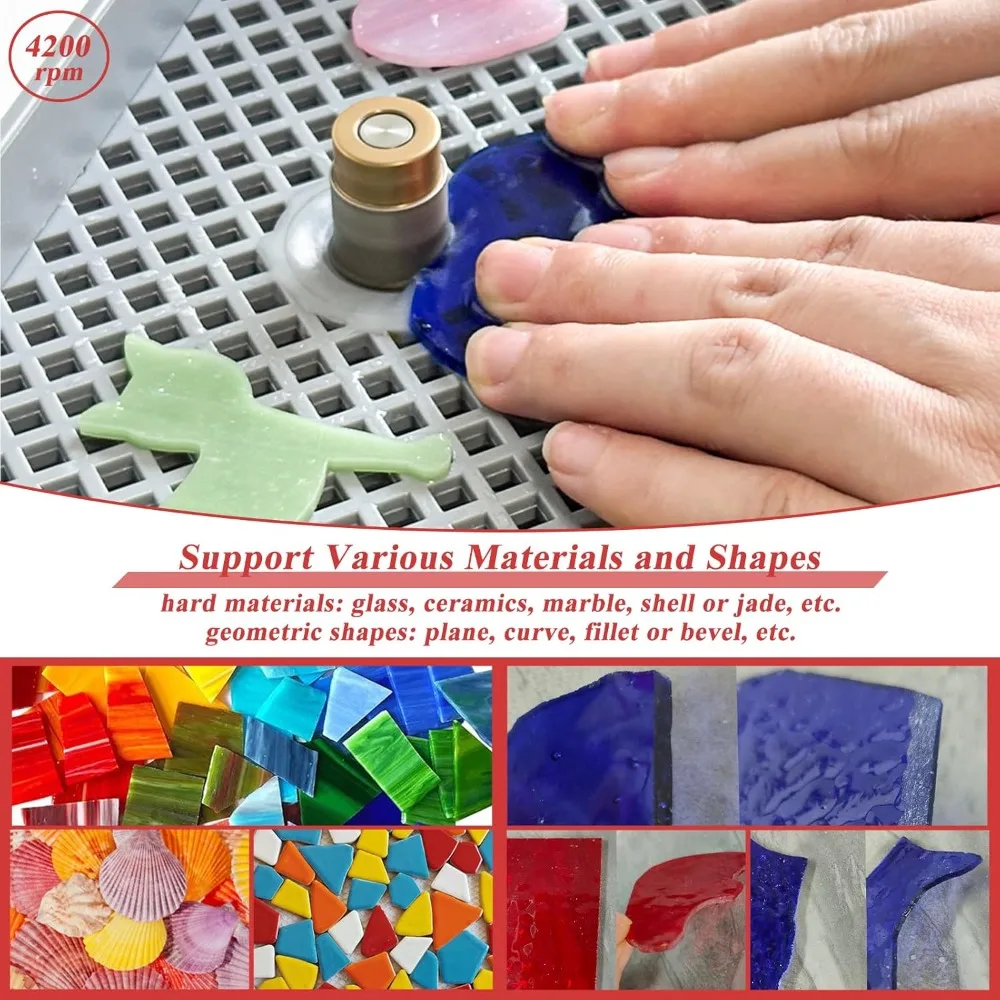 Broyeur de vitrail, outil de meulage d'art de broyeur de verre portatif avec foret de meuleuse de diamant de 5/8"
