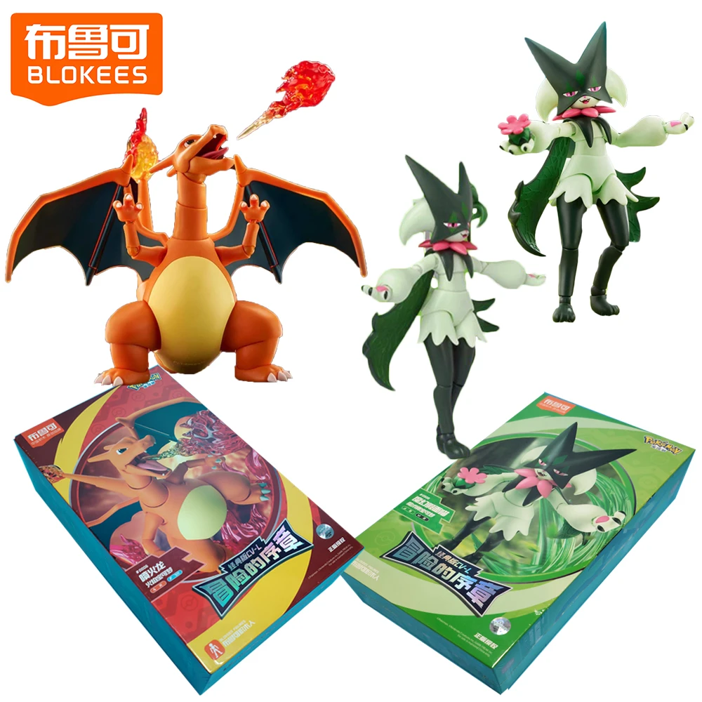 

New Genuine Blokees Pokemon Classic Edition L Action Figures Charizard Collectible Models Movable Model Birthday Surprise Gifts