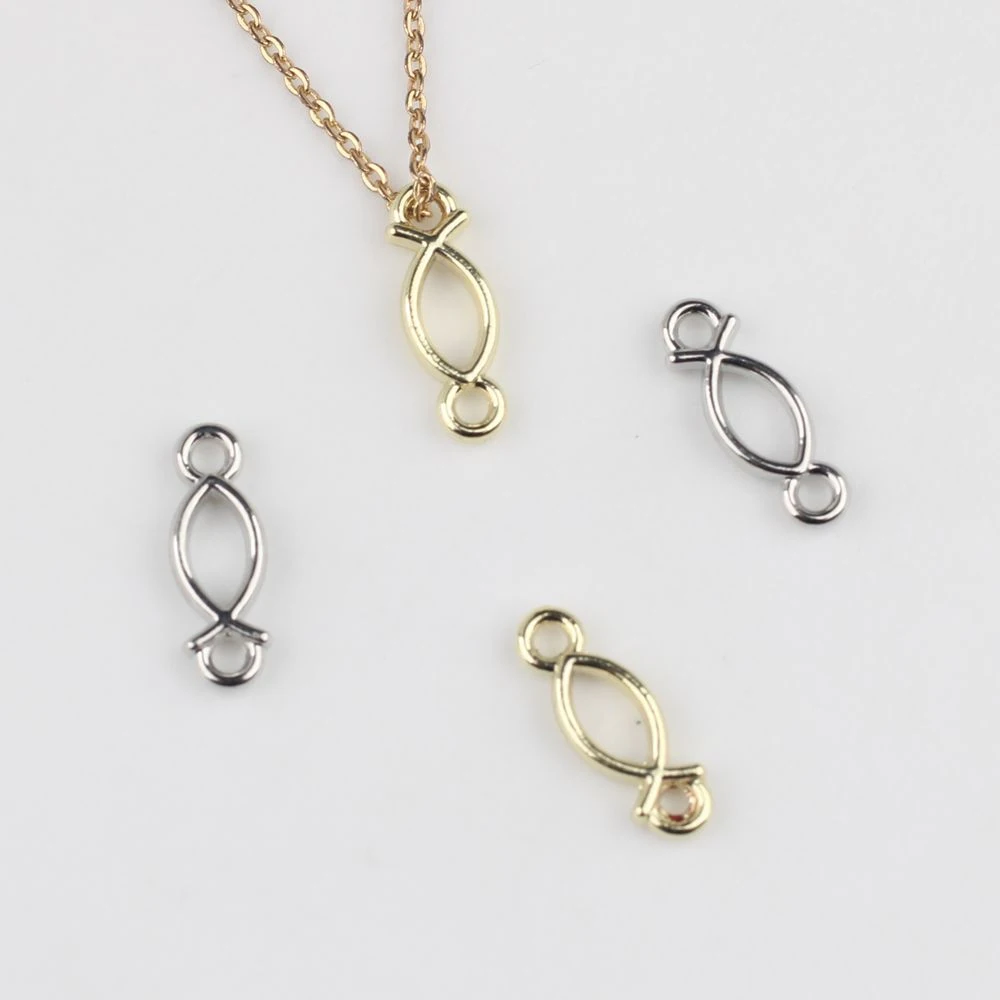 10pcs Simple Cute Hollow Out Fish Pendant Connector DIY Handmade Jewelry Making Accessories Earrings Necklace Bracelet Craft