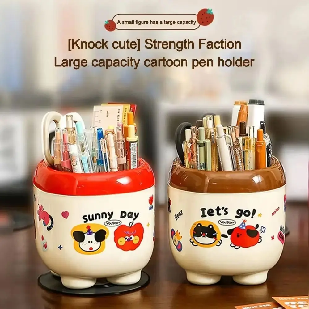 

3 Compartments Dividing Grids Pen Holder Compact Large Capacity Pencil Storage Box Multi-functional Stylish Stationery Organizer