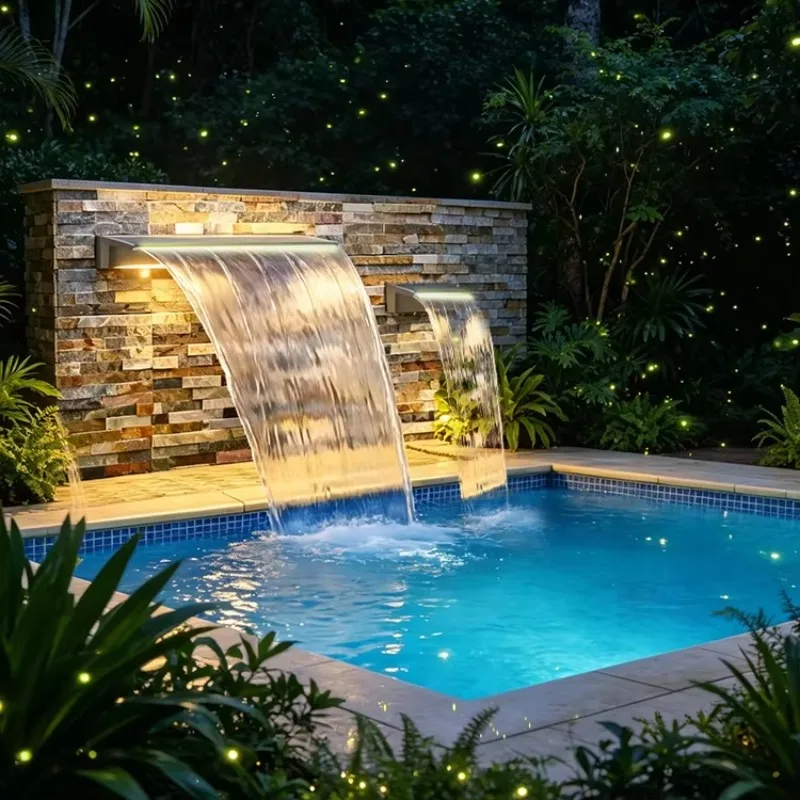 2026 12W RGB LED Pool Light IP67 Waterproof Smart App Control Waterfall Fountain Light for Outdoor Garden Pond Decoration