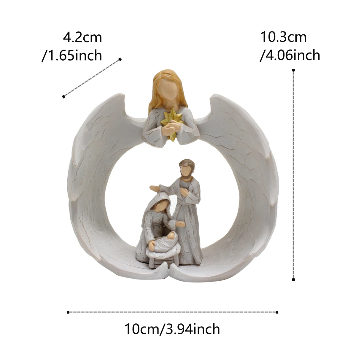 1 angel religious ornament resin handicraft, angel statue suitable for various environments, including desks, shelves, or center