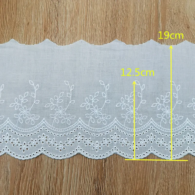 3Y-5Yard/Lot Breite 19CM 100% Baumwolle Tuch Gestickte Stoffe frauen Kleidung Kleid Diy Spitze Trim Hause textil Zubehör – Detail 8
