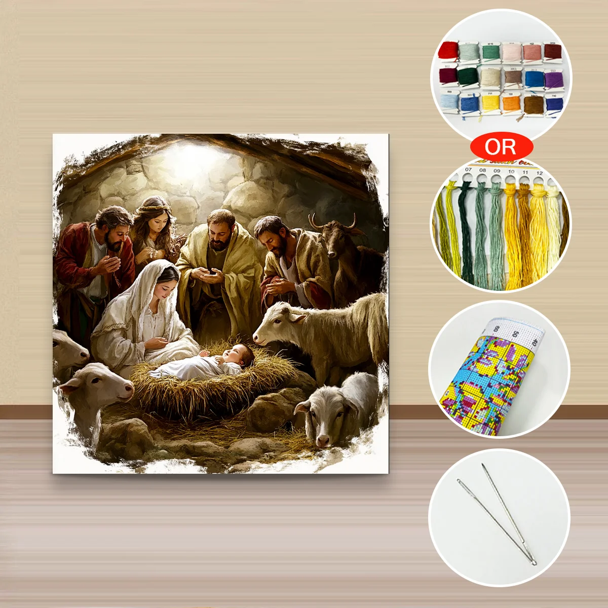 1 Stück 40x40 cm/15,74 Zoll, 11Ct/14Ct Kreuzstich-Set, DIY Valentinstagsgeschenk, Stickerei-Set für Festivals. – Detail 3