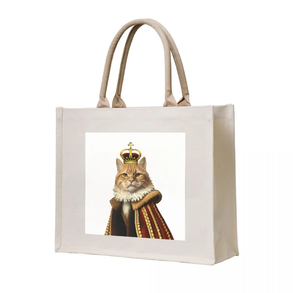 

Cat Wearing a Medieval Robe and Royal Crown in Renaissance Portrait Digital Art Tote Bag shopper bag women the tote bag