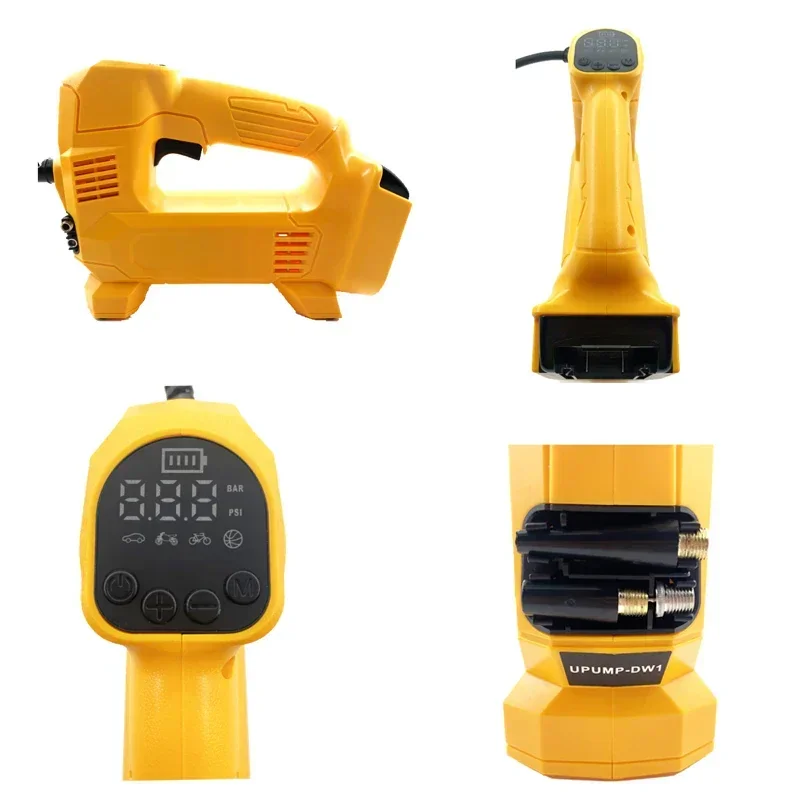 

Air Compressor Portable Air Inflator For Dewalt 18V 20V Battery Car Tyre Motorcycle Outdoor Cordless Electric Inflatable Pump