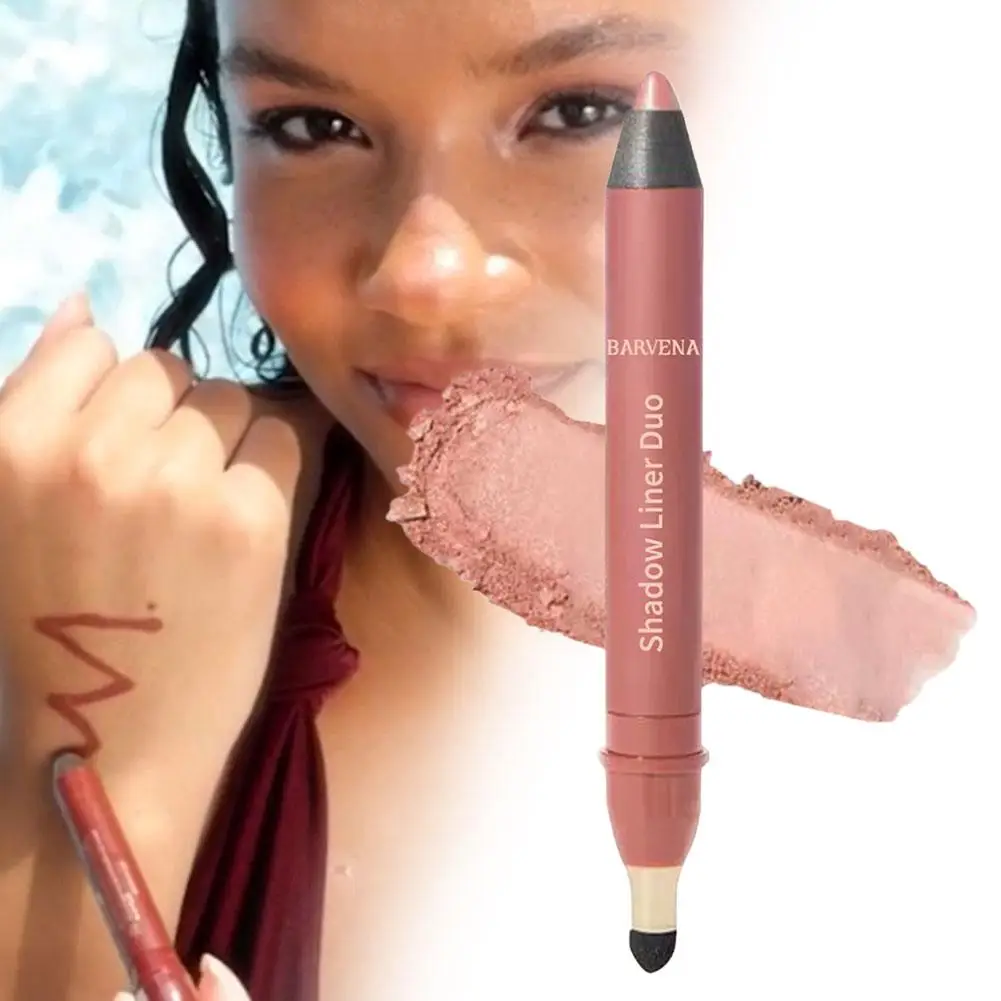2025 Cień do powiek i eyeliner 2 w 1 Wodoodporny, odporny na rozmazywanie, gładki eyeliner Naturalny kolor Dwa w jednym eyeliner i cień do powiek w pisaku